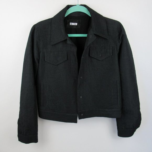 Reformation Jackets & Blazers - Reformation Black Ringo Textured Cropped Jacket sz M